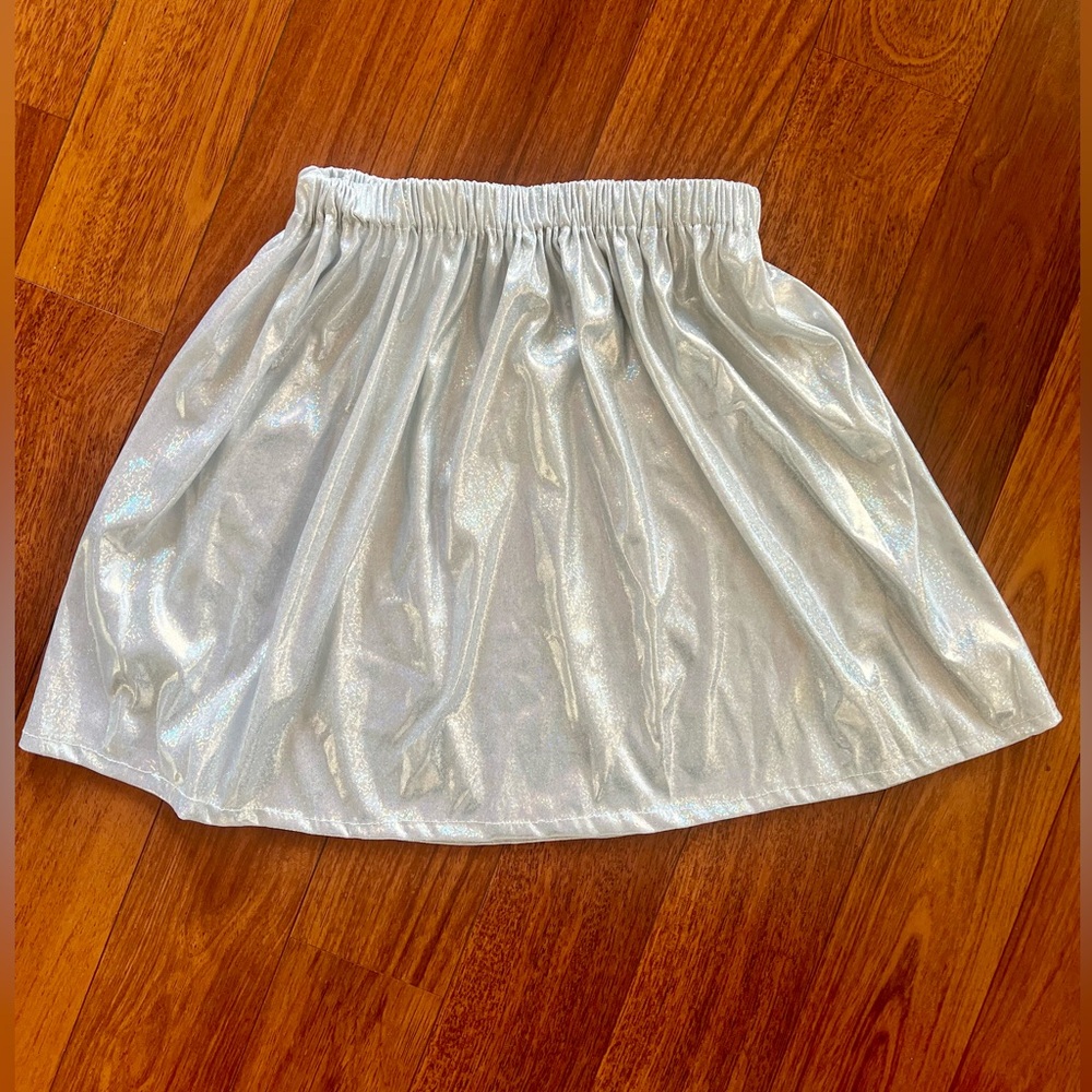 Silver Holographic Mini Skirt – Iridescent Party / Festival Skater Style